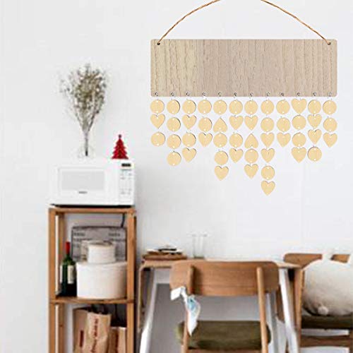 Samanter Blank Birthday Board Wall Hanging Famliy Birthday Reminder Board Wooden Calendar DIY Unfinished Wood Slices Decoration Samanter