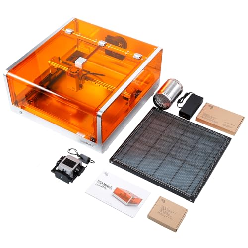 Roly LaserMATIC Mk2 20W Laser Engraver with Integrated Enclosure, Air Assist, Honeycomb Panel and Camera Included, Laser Engraver for Wood, Metal, Roly