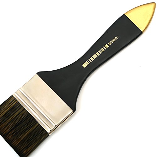 Dainayw Artist Flat Paint Brush-Large Wash Brushes Set for Gesso, Varnishes, Acrylic Painting, Watercolor, Wood, Wall, Furniture-Brush Cleaner 6 Pcs dainayw