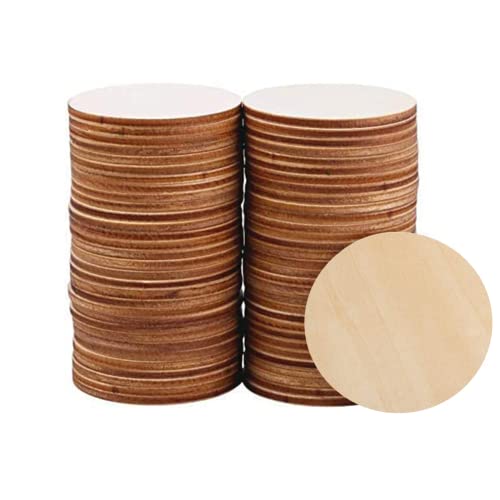 30 Pieces 4 Inch Wood Circles for Crafts Unfinished Wood Rounds Wooden Cutouts for Crafts, Wooden Circles for Kids Painting, Wood Burning Blank Wood Phinicco