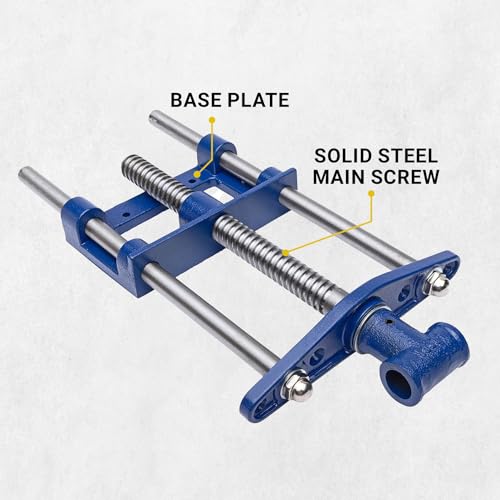 Yost Vises F9WW Front Vise | 9 Inch Woodworking Vise with guide bars | Blue Yost Tools