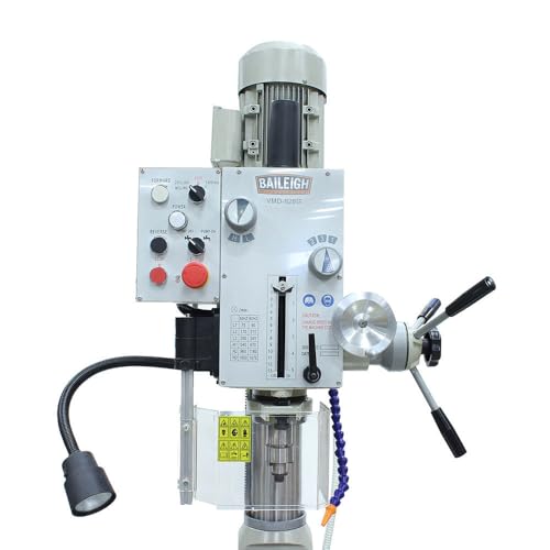 Baileigh Industrial - VMD-828G; 110V Gear Driven Mill and Drill, Includes Stand, Coolant System, Work Light, and R8 Spindle (1020692) Baileigh