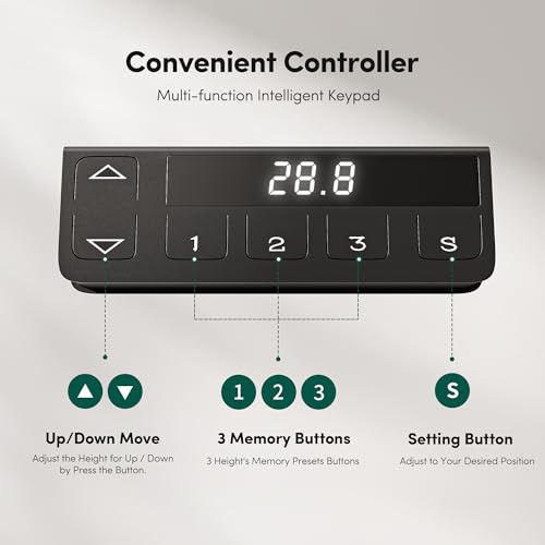 FEZIBO Electric Standing Desk with Drawers, 48x24 Inch Standing Desk Adjustable Height, Stand Up Desk with Monitor Shelf, Sit Stand Home Office Desk, FEZIBO