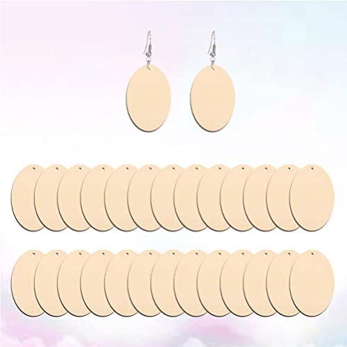 Unfinished Wood Blank Earrings 50pcs Wooden Craft Drop Dangle Earrings for DIY Jewelry Making Materials TOYANDONA