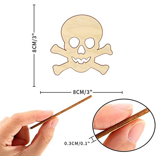 Skull and Crossbones Wood Craft,Unfinished Wooden Cutout Art,DIY Wood Sign, Inspirational Farmhouse Wall Plaque,Rustic Home Decor for Home Laundry Arupkeer