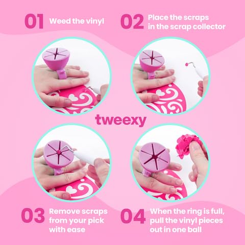 tweexy Craft Vinyl Weeding Scrap Collector Ring | Weeding Tools for Vinyl Heat Transfer, HTV Crafting & Adhesive Paper Sheets Holder | Portable Heat tweexy