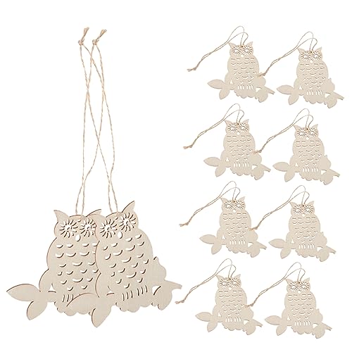 NOLITOY 1 Set Owl Wood Chips Decor DIY Wood Craft Owl Wood Slices DIY Wood Boards Halloween Adorn Unfinished Wood Slices Halloween Cutouts DIY Wood NOLITOY