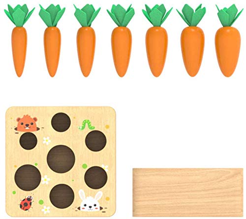 Ancaixin Montessori Toys for Babies 6-12 Months, Wooden Toys for 1 Year Old Boys and Girls, Educational Carrot Harvest Toy for Toddlers, Shape Ancaixin