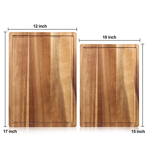 Handmade Acacia Wood Cutting Board Kitchen Fruit Rectangle Wooden Charcuterie Board Meats Cheese Boards Platter Butcher Block Serving Board Chopping Ayiaren