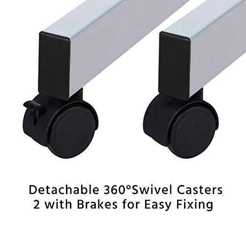 Yaheetech Drawing Desk Adjustable Glass Drafting Study Table For Diamond/Versatile Art Craft Station w/ 2 Slide Rolling Wheels and Drawers for Artist Yaheetech