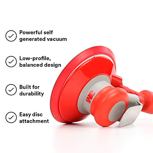 3M Random Orbital Sander - Self Generated Vacuum Sander - 6” x 3/16” Diam. Orbit - Pneumatic Palm Sander - Hook and Loop Pad - For Wood, Composites, Cubitron