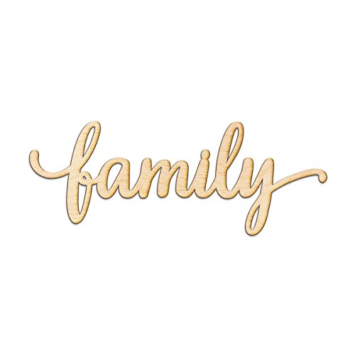 Woodums – Family Script Wooden Wall Art Decor, Unfinished Wood Sign for Family Room Decor, Charlie Script Letter Wood Cutout, 12 x 5 Inches Wall Woodums