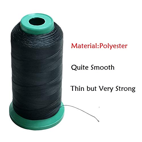 Esffaci 40PCS Hair Weave Needle and Thread Set Black Hair Weft Sewing Thread and Wig T Pins C Curved Needles Kit for Wig Making Blocking Knitting Esffaci