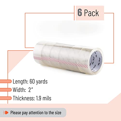 Mr. Pen- Packing Tape, 6 Pack, 2” Wide, 60 Yards, Shipping Tape, Packaging Tape, Clear Packing Tape, Moving Tape, Packing Tape for Moving Boxes, Mr. Pen