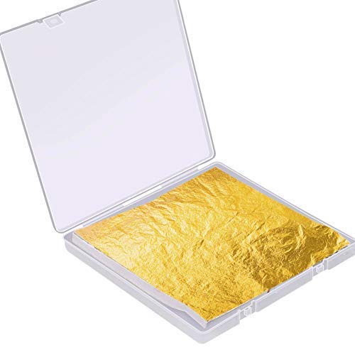 Gold Leaf Sheet for Resin, Paxcoo 300 Sheets Gold Flakes for Resin Nail Foil for Resin Jewelry Making Slime, Nail Arts, Gilding Crafting, Paint, PAXCOO
