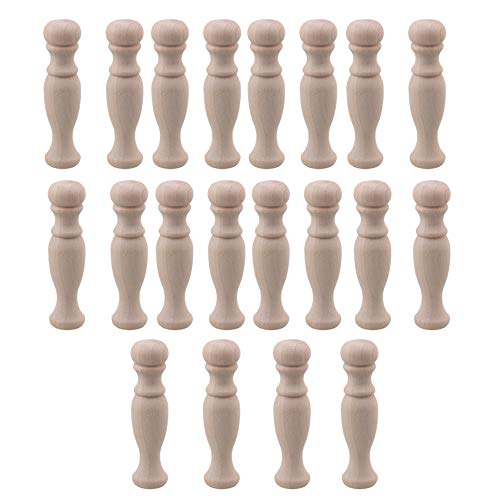 Mxfans Decorative Wood Spindles Unfinished Wood Craft Spindles 72x18mm Pack of 20 Mxfans