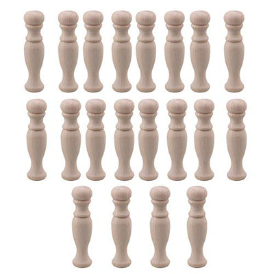 Mxfans Decorative Wood Spindles Unfinished Wood Craft Spindles 72x18mm Pack of 20