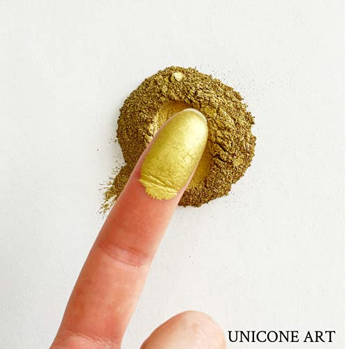 24K Metallic Mica Powder Pigment (56g) Multipurpose DIY Arts and Crafts, Cosmetic Grade, Soap,Resin Epoxy,Paint, Slime, Mold Making, Candle Making, unicone art