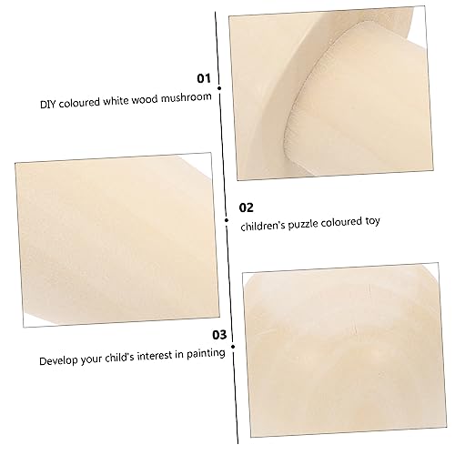 VILLCASE 10 Pcs Wood Mushroom Unfinished Wooden Toys Mini Figure playset Kids car Toys Kids Painting Wood kit Mini Wooden Mushrooms Fairy Toy Wooden VILLCASE