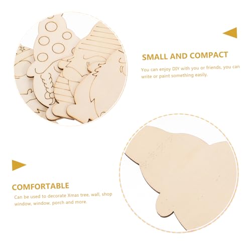 VOSAREA 40pcs Dwarf Wood Chips Wood Gnome Hanging Ornament Unfinished Wooden Gnomes Unfinished Wood Gnome Xmas Wood Cutouts Unfinished Wood Cutouts VOSAREA