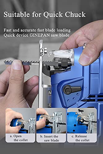 Jigsaw Blades T Shank 20PCS T101BR with Case, Compatible with Bosch Dewalt Black and Decker Jig Saw Blades Set for Wood, 4 in. 10 TPI Fast & Accurate GINEPAN