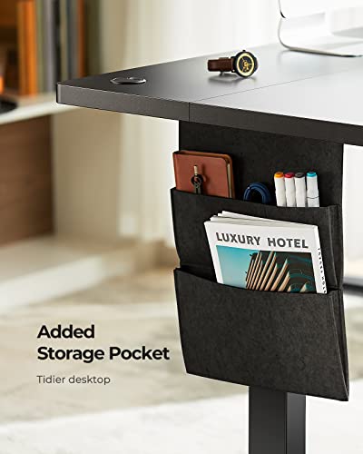 Marsail Standing Desk Adjustable Height, 48x24 Inch Electric Standing Desk with Storage Bag, Stand up Desk for Home Office Computer Desk Memory Marsail