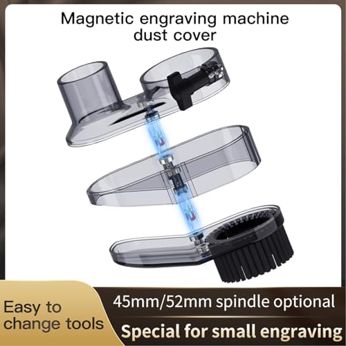 CNC ABS Dust Shoe for CNC Machines, 52mm Diameter Motor, fits Most 300W-500W Spindle Motors, Engraving Machine Accessories for CNC Engraver Milling CAMXTOOL