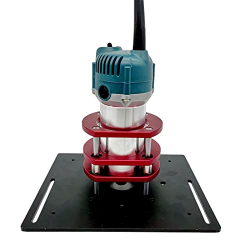 Router Lift for 65mm Diameter Motors - Wood Router Plunge Base Router Lift W/Aluminum Router Table Insert Plate Wood Router Working Benches WoodArtSupply