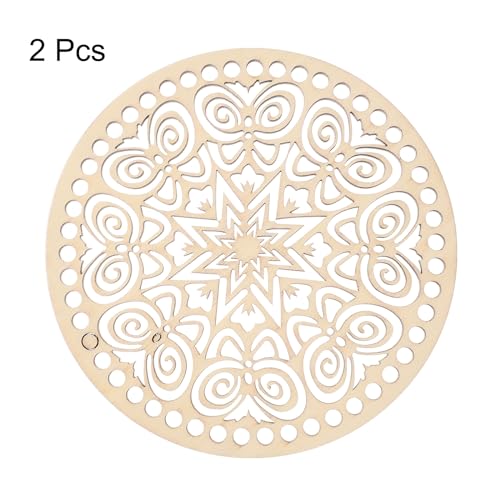 MECCANIXITY Crochet Basket Bases, 5.5"(14cm) Wooden DIY Round Crochet Bag Bottom, Wooden Basket Bottoms for Basket Crochet, Bag Weaving Knitting MECCANIXITY