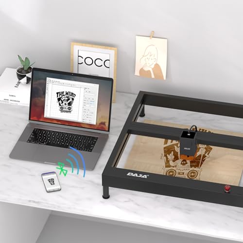 DAJA 3W Laser Engraver 24,000 mm/min (400 mm/sec) Engraving Speed Perfect for Wood, Metal, Leather, Glass, and More Ideal for Small Business and DIY FONLAND