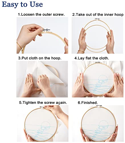 Embroidery Kits for Beginners Adults, Stamped Cross Stitch kits for Adult Beginners Embroidery Starter Kit with Pattern, 3 Embroidery Hoop and Armindou