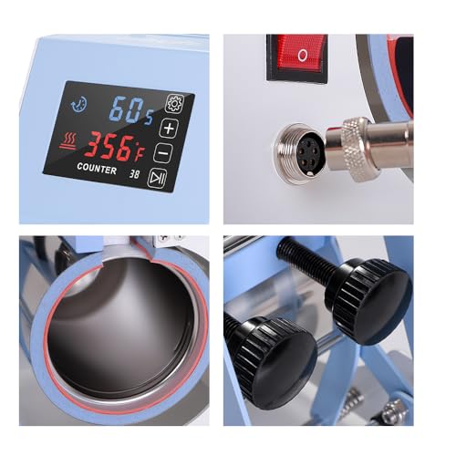 PYD Life 110 V 2 in 1 40 OZ 30 OZ Tumbler Heat Press Machine Mini Max Light Blue Touch Screen for 40 OZ 30 OZ 20 OZ 16 OZ Sublimation Tumbler,for PYD Life