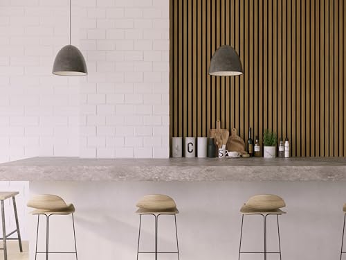 DOGBERRY 2 Pack Acoustic Wood Wall Panels, Decorative Soundproof Panels for Walls and Ceiling,n, 3D Slat Wood Wall Panels (94.49” x 25.4” Total DOGBERRY