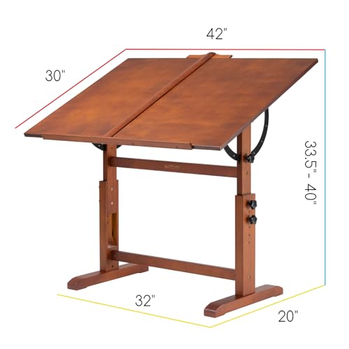 MEEDEN Extra Large Wood Drafting Table, 30" x 42" Artist Drawing Table Desk, Craft Table with Height Adjustable, Enlarge Tilting Tabletop, Art Desk MEEDEN