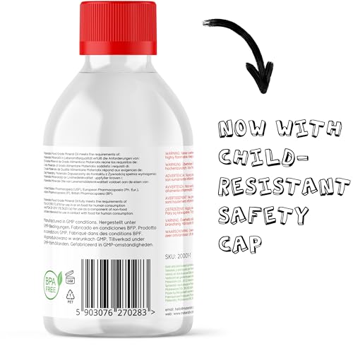 Materialix Food Grade Mineral Oil - tasteless and odourless, no additives - suitable for wood and bamboo countertops, cutting boards and butcher Materialix