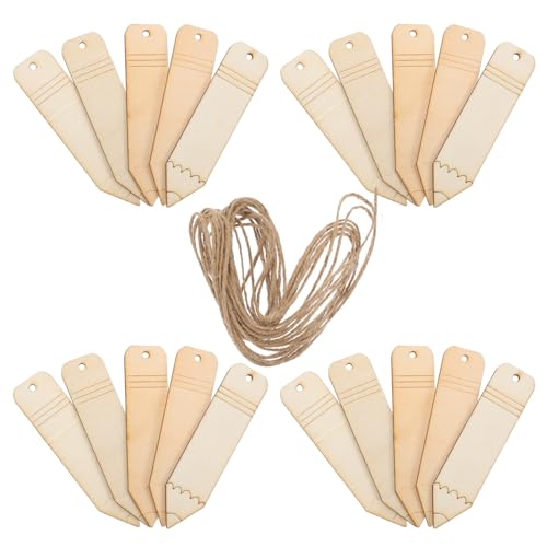 KALLORY Wood Blank Bookmarks DIY Wooden Craft Bookmark Unfinished Wood Cutouts Wood Shapes for Crafts Wood Bookmark Signs Unfinished Wood Crafts KALLORY