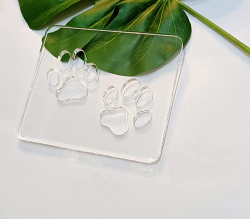 Double Paw Print Router Template, Router Inlay Template,Woodworking Router Template Tracing Guide (5.75" x 4.75") Yuxuanish