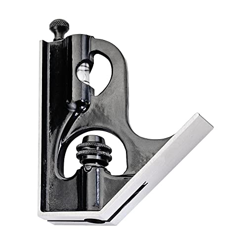 Starrett Square Head Only for 6" Combination Squares - Ideal for Woodworking and Metalworking - Smooth Finished, Forged and Hardened Steel Center Starrett