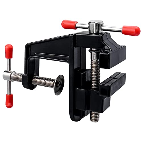 Eyech Mini Table Clamp Portable Work Bench Vise, Small Bench Vice Aluminum Miniature Jewelers Hobby Clamps Craft Repair Tool Eyech