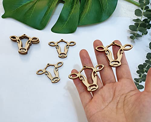 30PCS of Cow Outline Wooden Earrings Blanks,DIY Farmhouse Wood Earrings Blanks for Craft Jewelry Making (2'') Yuxuanish