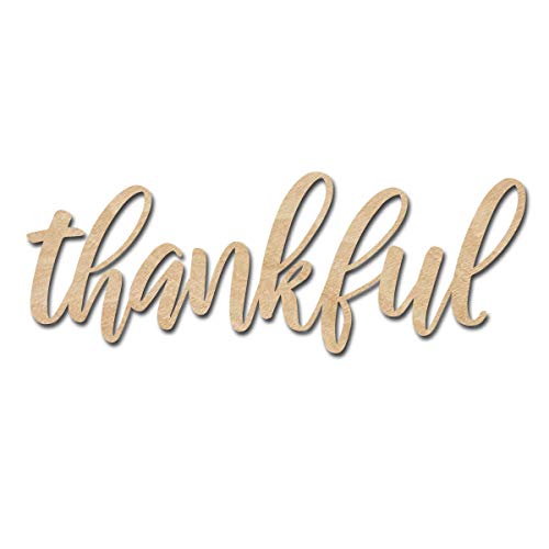 Thankful Wood Cutouts for crafts, Laser Cut Wood Shapes 5mm thick Baltic Birch Wood, Multiple Sizes Available Elliefont Styles