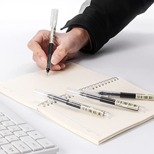 RIANCY Rollerball Pens Fine Point Black Gel Ink Pens 0.5mm for Note Taking Black Ink Rolling Ball pens Fine Tip Quick-Drying for Back to School RIANCY