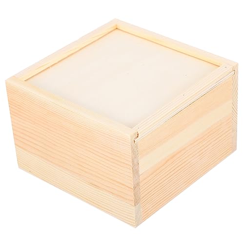 BESPORTBLE 2pcs Boxes wooden storage box square containers with lids unfinished Jewelry Container bracelet holder storage bin with lids toiletry BESPORTBLE