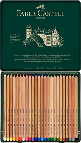 Faber-Castel FC112124 Pitt Pastel Pencils in A Metal Tin (24 Pack), Assorted Faber-Castell