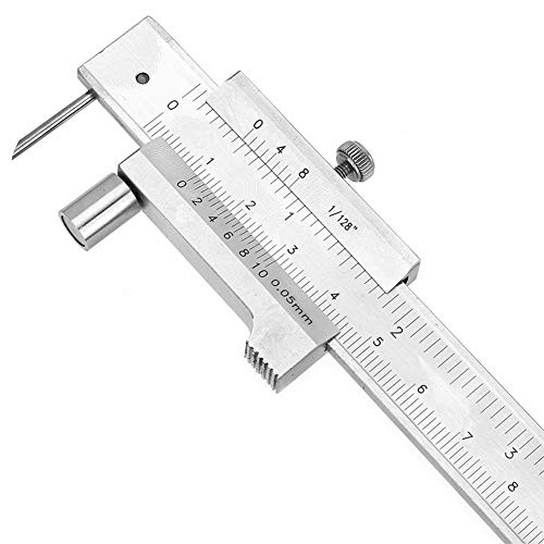 Scribing Caliper, 200mm 8in Dual Scale, Marking Vernier Caliper with Carbide Marking Needle for Scribe on Metal Wood Plastic Hyuduo