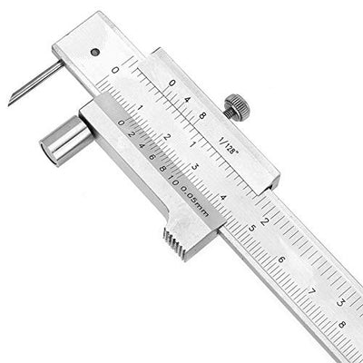 Scribing Caliper, 200mm 8in Dual Scale, Marking Vernier Caliper with Carbide Marking Needle for Scribe on Metal Wood Plastic
