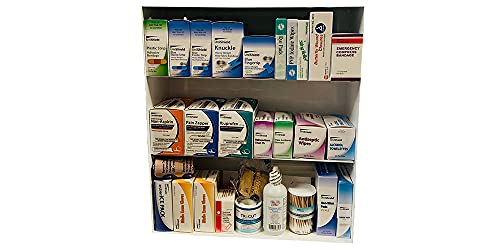 UniShield 3-Shelf Metal 1st Aid Cabinet Class A, Large Capacity First Aid Wall Mount Medicine Cabinet, Secure Metal Med Box with Easy Access, Exceeds UniShield