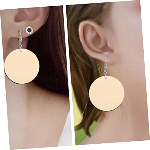 ABOOFAN 100 Pcs Wood Decorative Earrings Diy Earring Kit Unfinished Earrings Goodie Bag Filler Unfinished Round Earrings Paintable Earrings Jewelry ABOOFAN