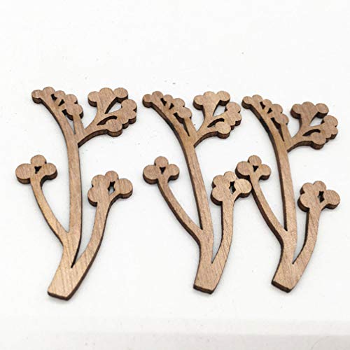 Happyyami 30pcs Wooden Flowers for Crafts Unfinished Wood Cutouts Wood Shapes Slices for DIY Wedding Birthday Party Favors Centerpieces (Assorted Happyyami