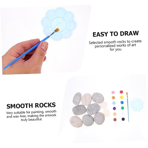 KALLORY 10pcs Painting Pebbles River Polished Pebbles Smooth Rocks for Painting Rock Painting for Kids Painting Rocks for Kids Bundle River Painted KALLORY